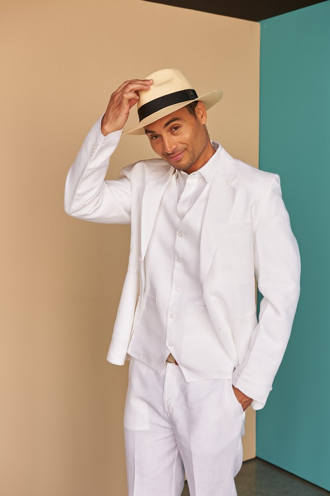 Shop Serge White Linen Mens Suit for AED 2 707 by FACIL