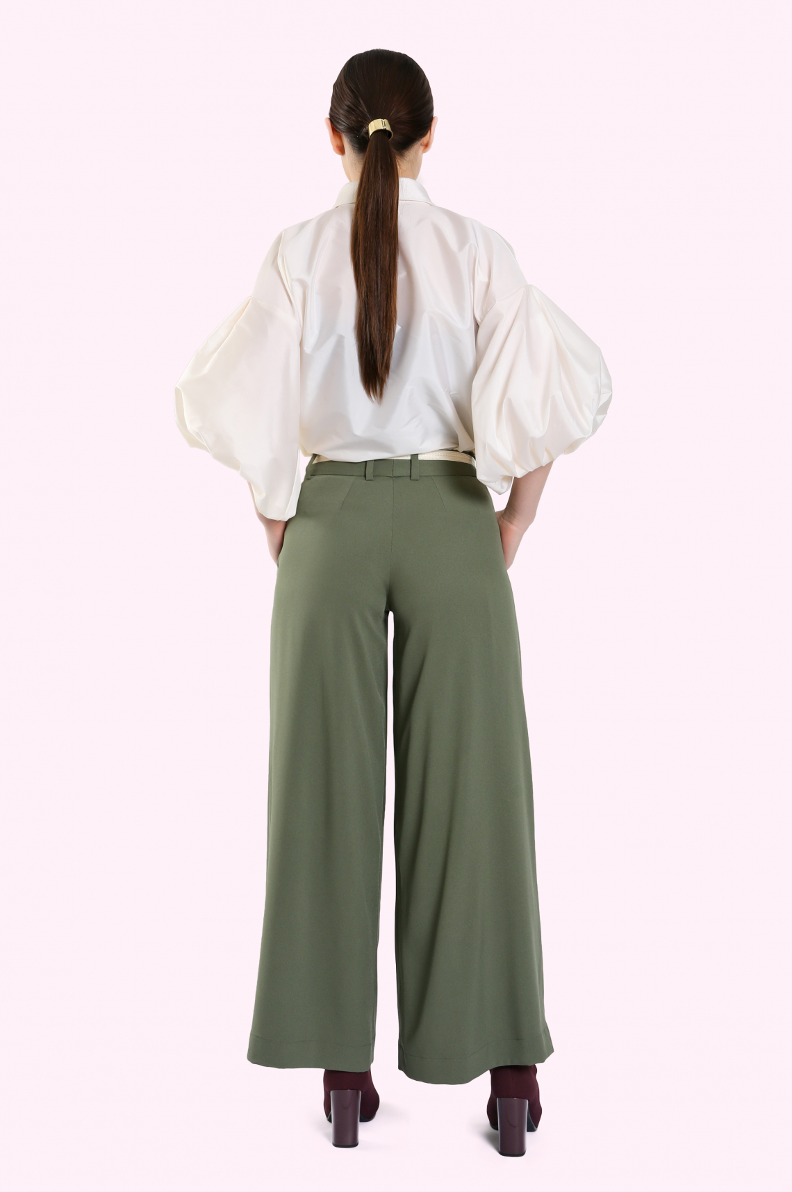 Shop Military Green Palazzo Pants for AED 400 by L'MANE | Women Pants ...
