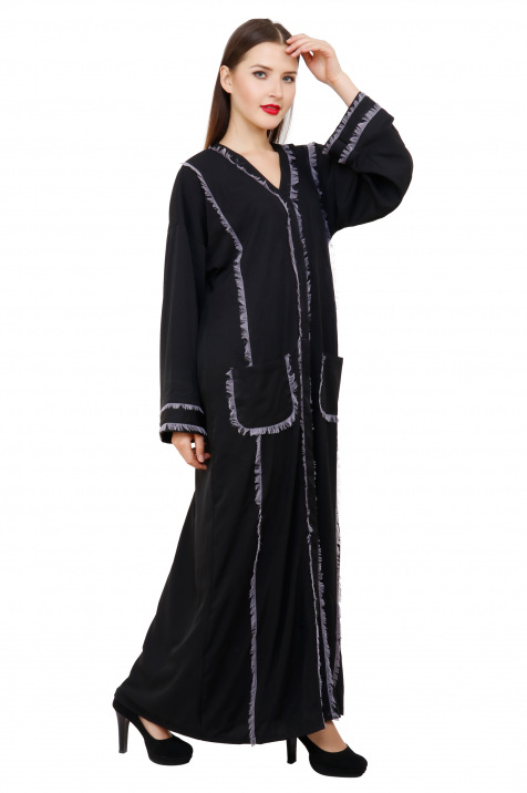 Shop Alnuqi Smart casual Abaya Raw Edge Detailing for AED 599.50 by ...