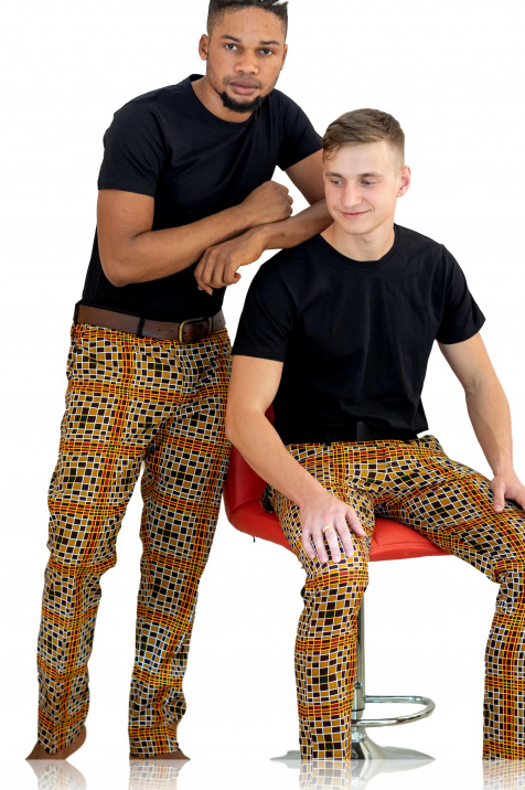 Mens Ankara Patchwork Jogger Pants  Efia Fashions