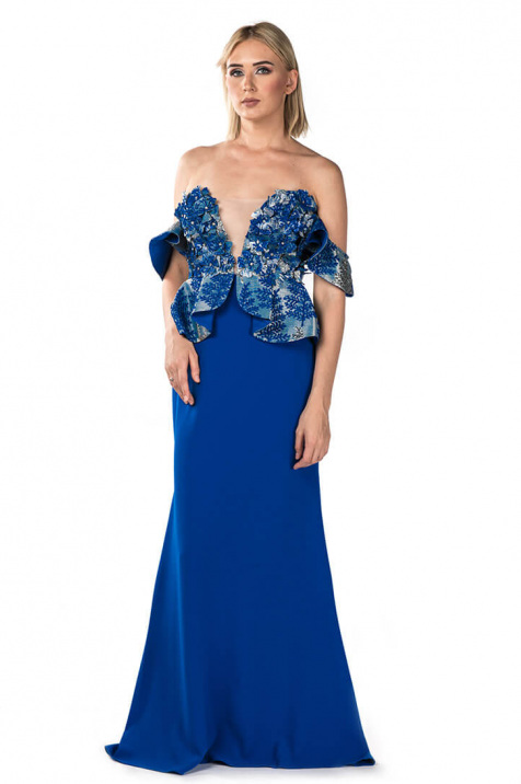 Shop 01021 ROYAL BLUE Evening Dress for AED 2 246 by SI FASHION GALERIE