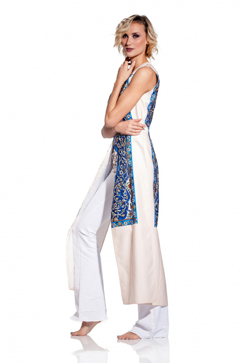 Shop Sleeveless Oriental Print Cape for AED 360 by Zafirah Fashion ...